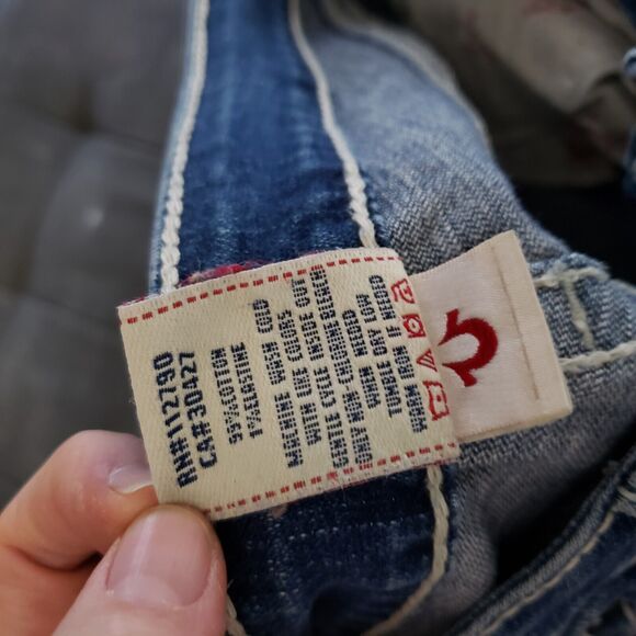 USA True Religion Womens Rainbow Becky Flare Low Rise Flap Pocket Jean Sz 32 - Picture 12 of 12